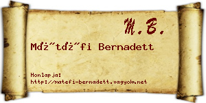 Mátéfi Bernadett névjegykártya